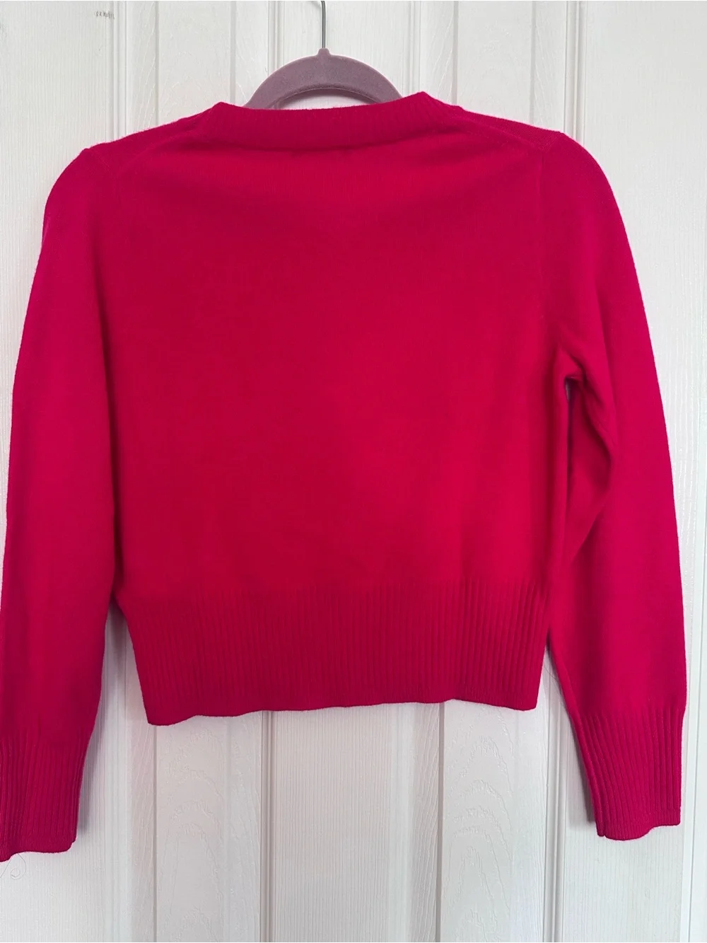 J.Crew Cropped Cashmere Sweater - Vibrant Hot Pink / Fuchsia